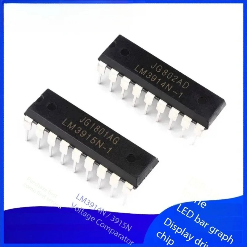 Controlador de pantalla gráfica de barra LED, chip IC, paquete DIP18, LM3914N/3915N-1, 2 piezas