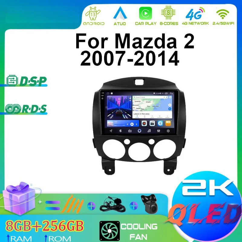 

For Mazda 2 2007-2014 Car Multimedia Player Android Car Player GPS WIFI Carplay 4G Car Radio Navigation Stereo Car Electronic