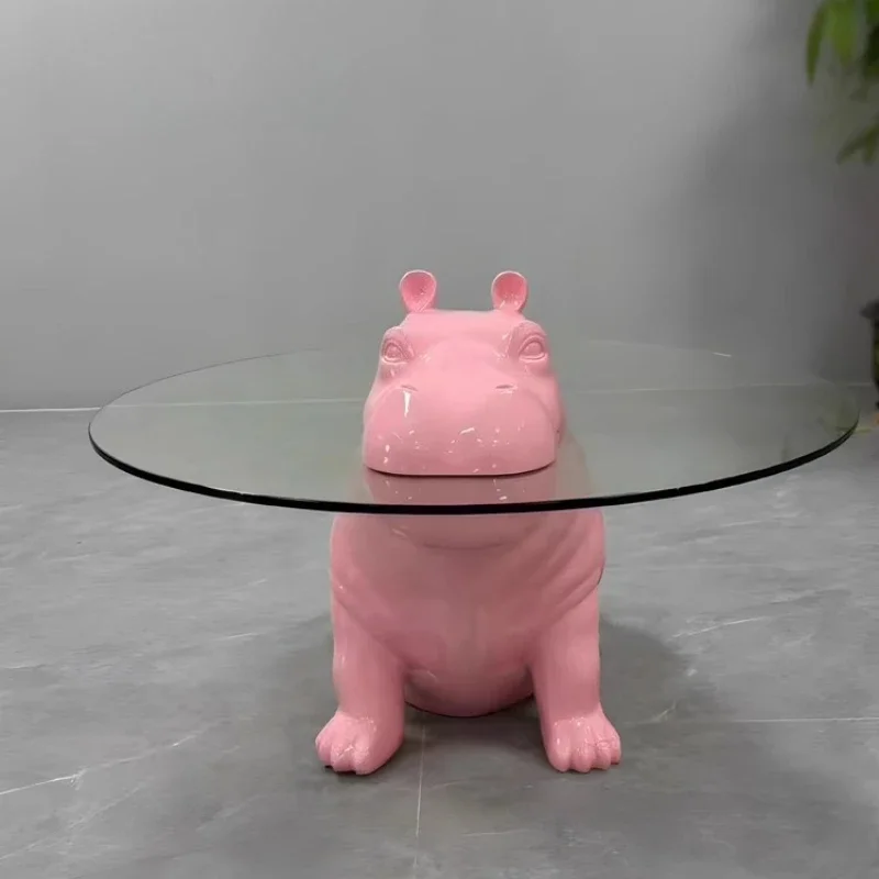 

Modern simple hippo coffee table creative fiberglass round personality special-shaped small apartment round table household