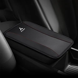 Car Armrest Box Mats PU Leather Center Console Covers Interior Accessories For Mitsubishi ASX Lancer Pajero Outlander L200 EVO