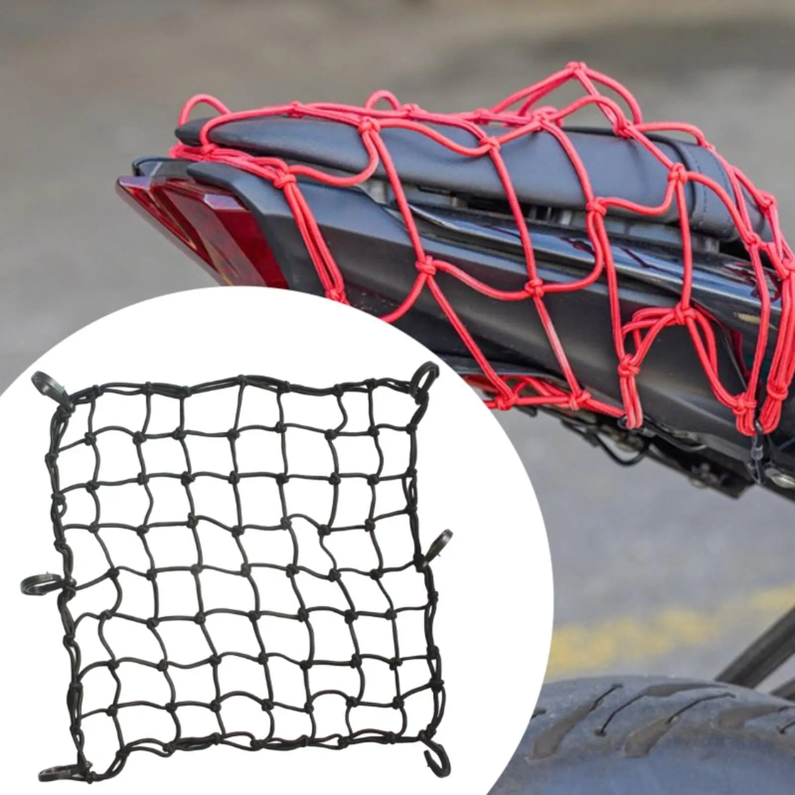 

Мотоциклетная грузовая сетка для хранения шлема, эластичная универсальная банджи-сетка с крючками