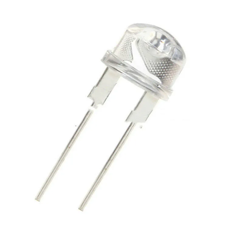 100pcs Through-Hole 8mm Straw Hat 0.5W LED Lamp Bead F8 White-emitting White/Red-Blue-Green
