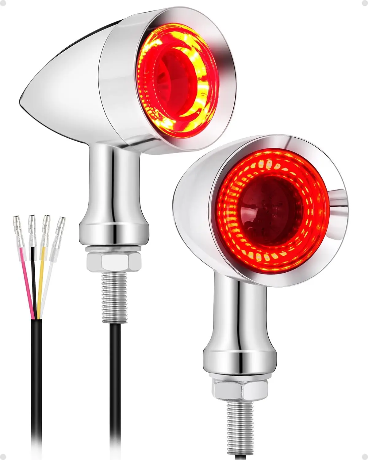 

48 светодиодных задних указателей поворота для мотоцикла, хромированные, подходят для Sportster