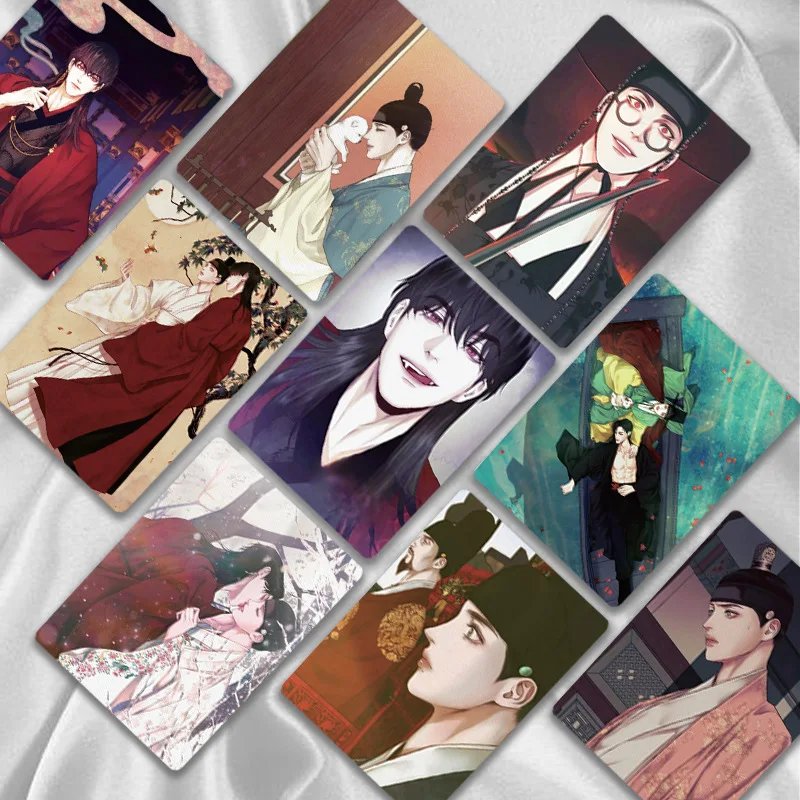 55 Pcs Korean BL Manhwa The Ghosts Nocturna Laser Lomo Card Jaesgin Nok Comic Character Photocard Cosplay Postcard Fans Gift