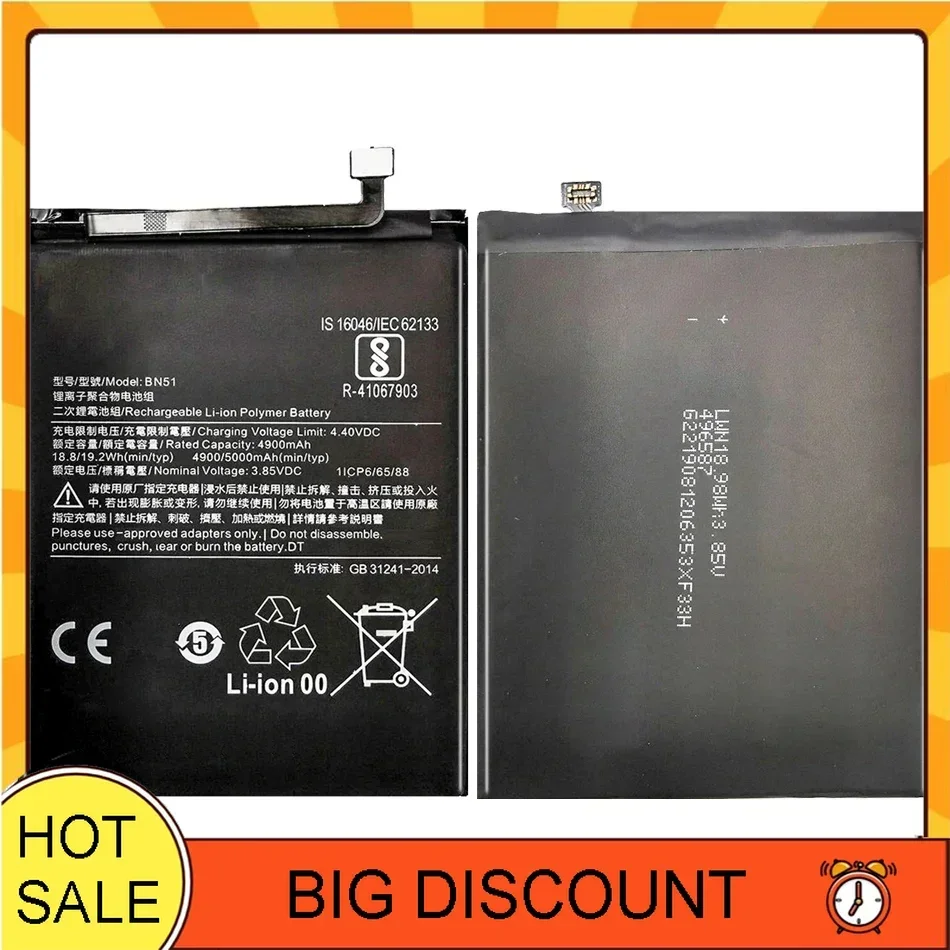 Nowa wymienna bateria 5000 mAh BN51 do telefonu Xiaomi Redmi 8 Redmi 8A Redmi8 + narzędzia