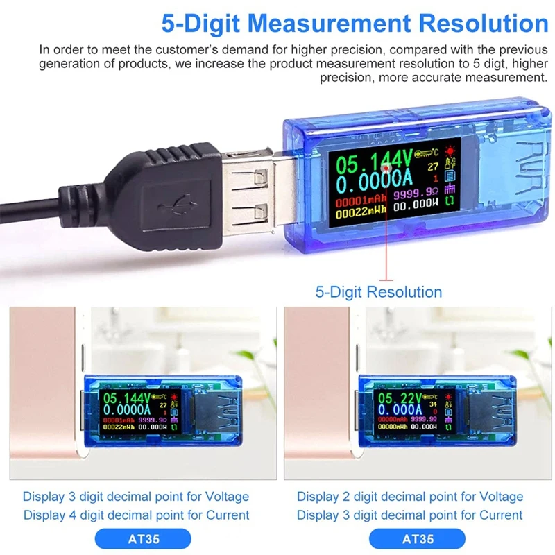 USB 3.0 Tester Multimeter 3.7-30V 0-4A USB Voltage Tester USB Digital Current And Voltage Tester Meter Voltmeter