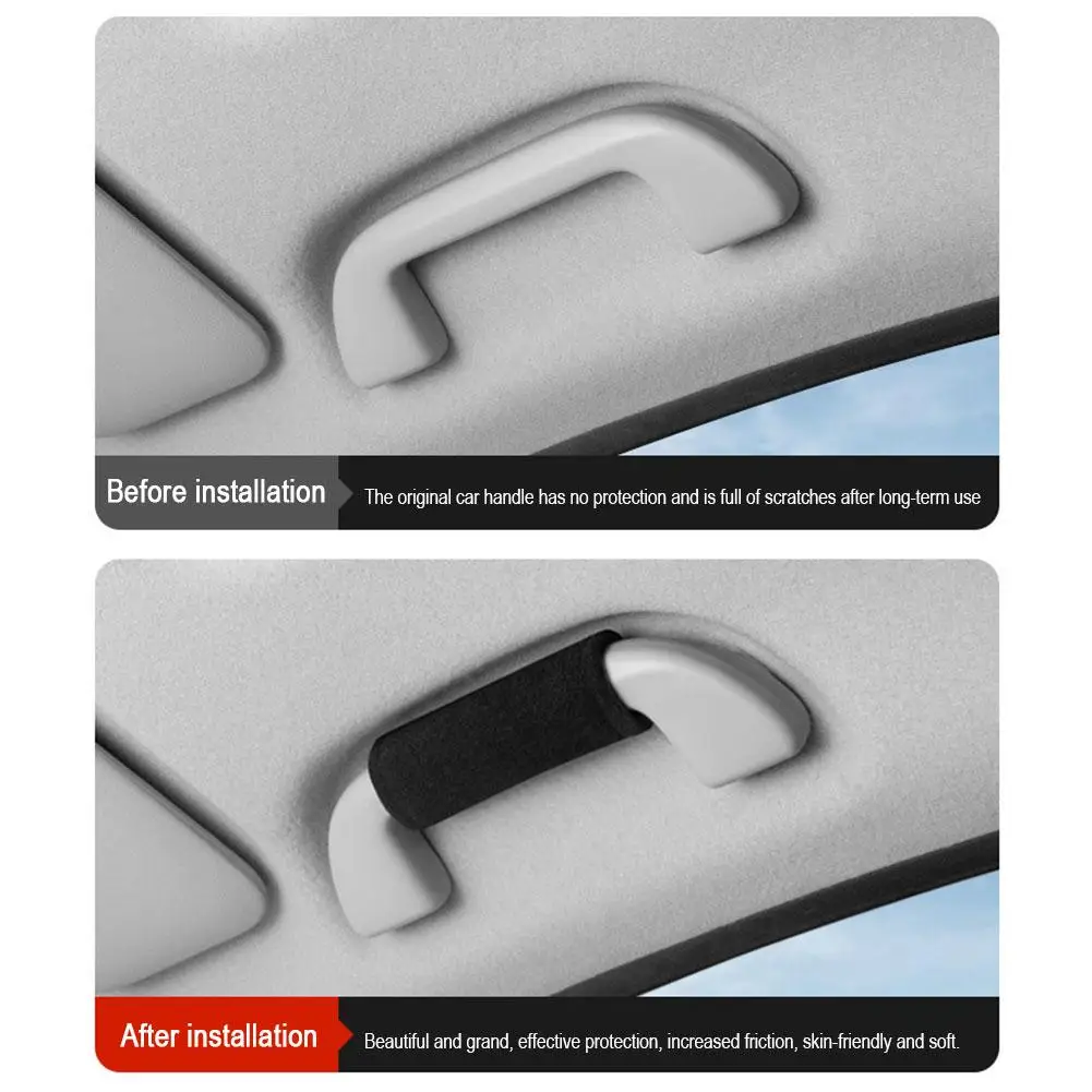 Car Handle Protective Cover Car Interior Ceiling Handle Roof Suede Pull Accessories Armrest Car Cover Gloves Protective P9Q5