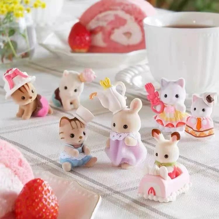 Sylvanian ische Familien Anime Figuren Wald Make-up Party Kuchen Party Wald Unterwasser welt Puppe niedlichen Weihnachten überrascht Geschenke Spielzeug