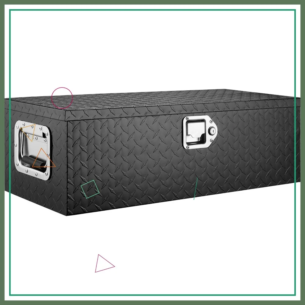 

30 Inch Heavy Duty Diamond Plate Tool Box with Lock & Keys, Side Handles for Pickup Truck, RV, Trailer Storage Organizer Chest
