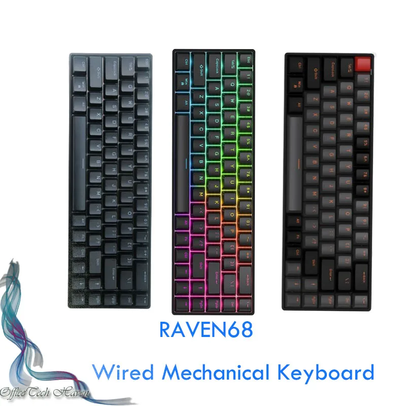 

Teamwolf RAVEN68 Wired Mechanical Keyboard - Magnetic Blue Switch, 8K Fast Trigger, RGB Backlight, Optimal for E-Sports and Game