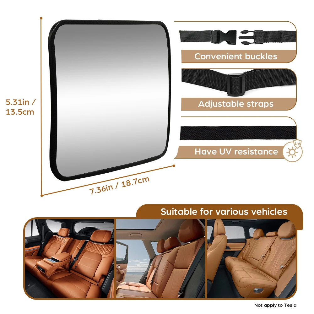 1 قطعة مرآة سيارة للأطفال مقاومة للكسر، مرآة الرؤية الخلفية لمقعد السيارة، سهلة التركيب، مناسبة عالمية