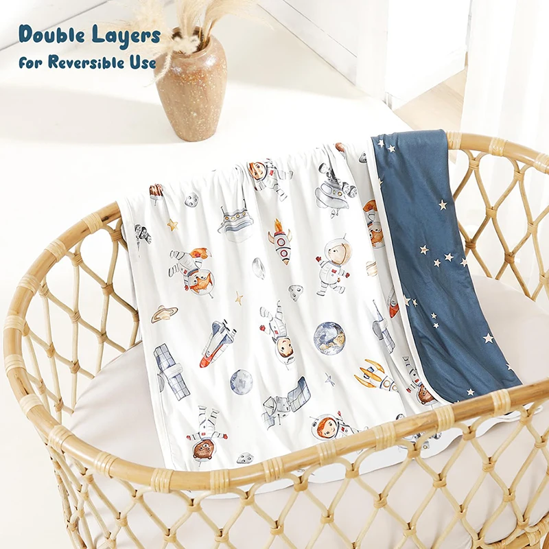 بطانيات أطفال بطانية قماط فائقة النعومة للفتيات والفتيان بطانيات استقبال مزدوجة الطبقات قابلة للعكس 39 × 30 بوصة