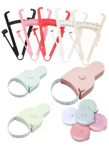 3-Piece Set Skin Fold Body Fat Measurement Clips Waist Circumference Ruler & Body Fat Percentage Measurement Reference Table Hom