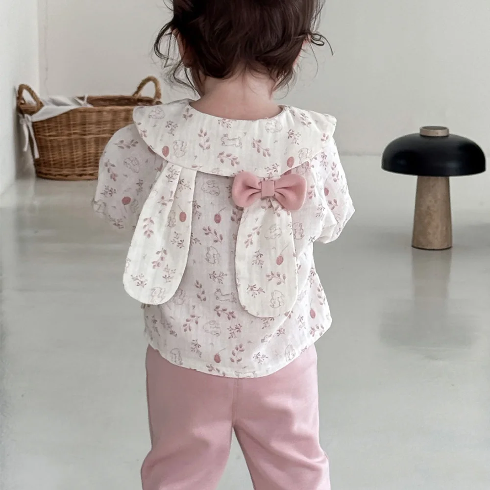 قمصان الفتيات طويلة الأكمام بيتر بان طوق الأزهار القطن عيد ميلاد ملابس الرضع الخريف عيد الميلاد طفل بلايز وبلوزات #5