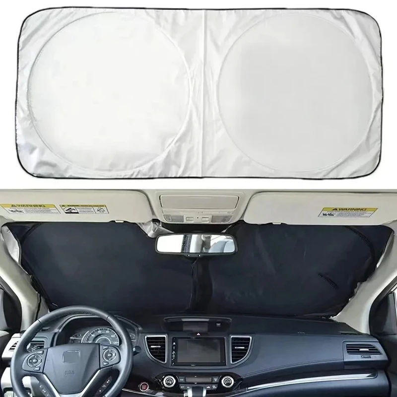 Image of LEIBOO Auto-Windschutzscheiben-Sonnenschutz, Sonnenschutzabdeckung, Visierschutz, Innenraum-UV-Schutz, faltbarer Sonnenschirm, Autozubehör