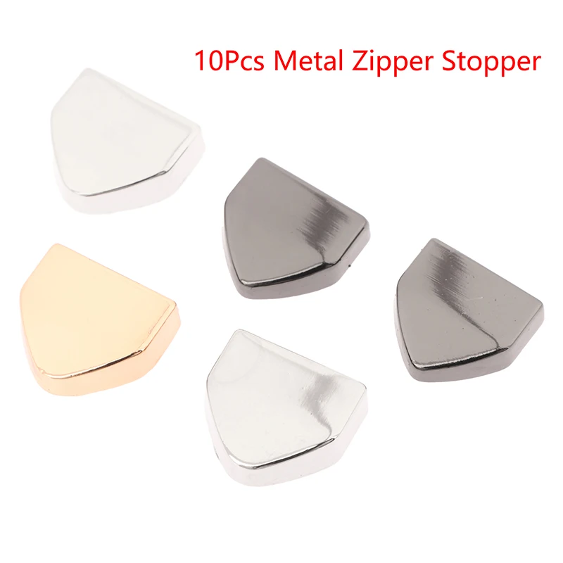 10Pcs Metal Zipper Stopper Stop Zipper Tail Clip Plug Head With Screw DIY Sewing Leather Hardware Craft