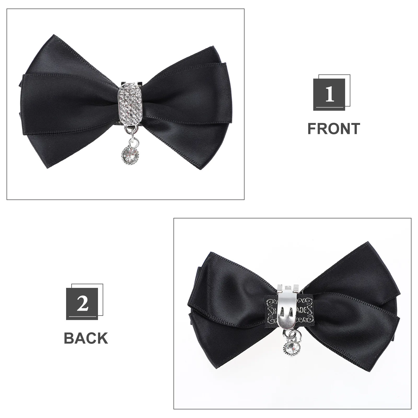 1Pair Elegant Rhinestone Shoe Clips Bowknot Shaped Detachable Shoe Buckle for Weddings Parties Heels Dresses Clutches