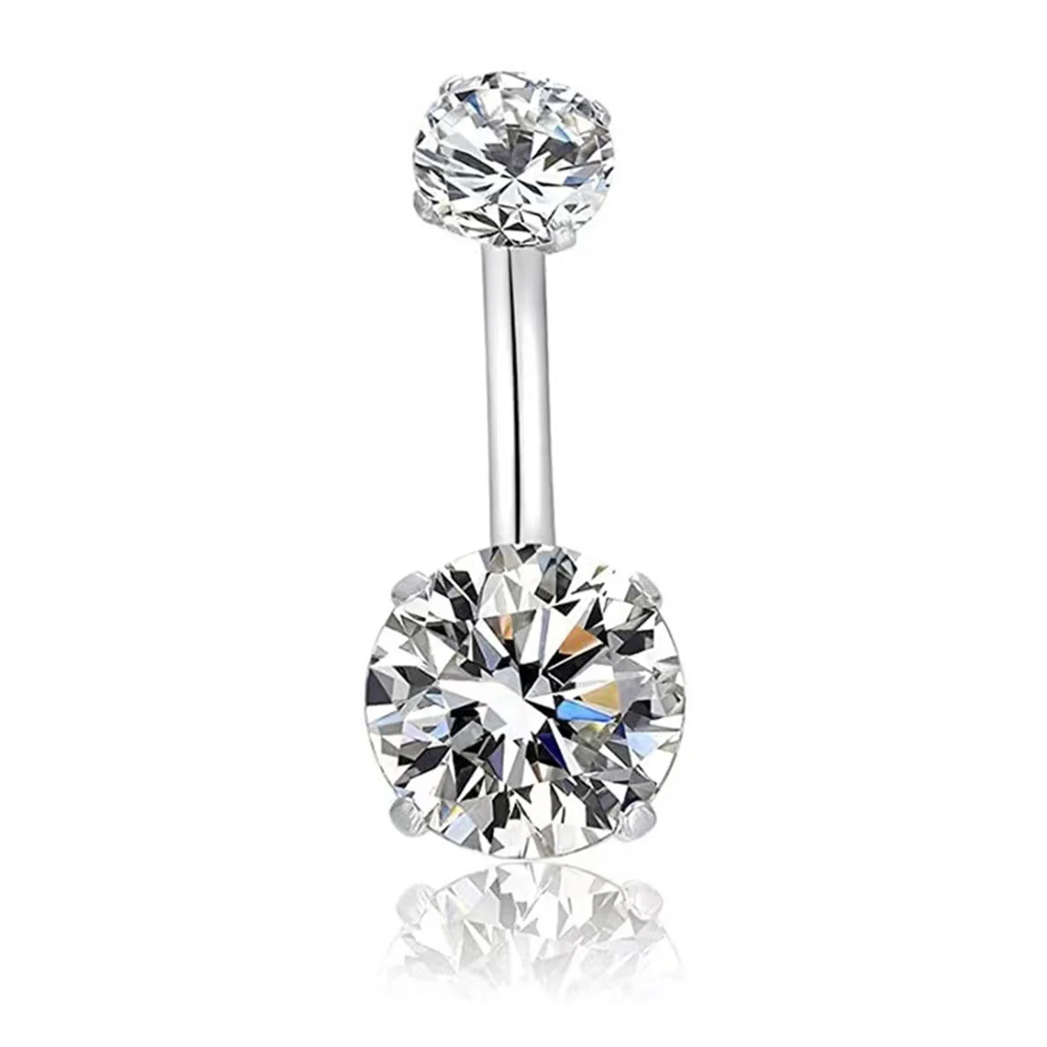 1 Pieza Anillo de Ombligo de Acero Quirúrgico 316L con Cristal, Piercing para Ombligo, Pendiente, Joyería Corporal Sexy, Regalo
