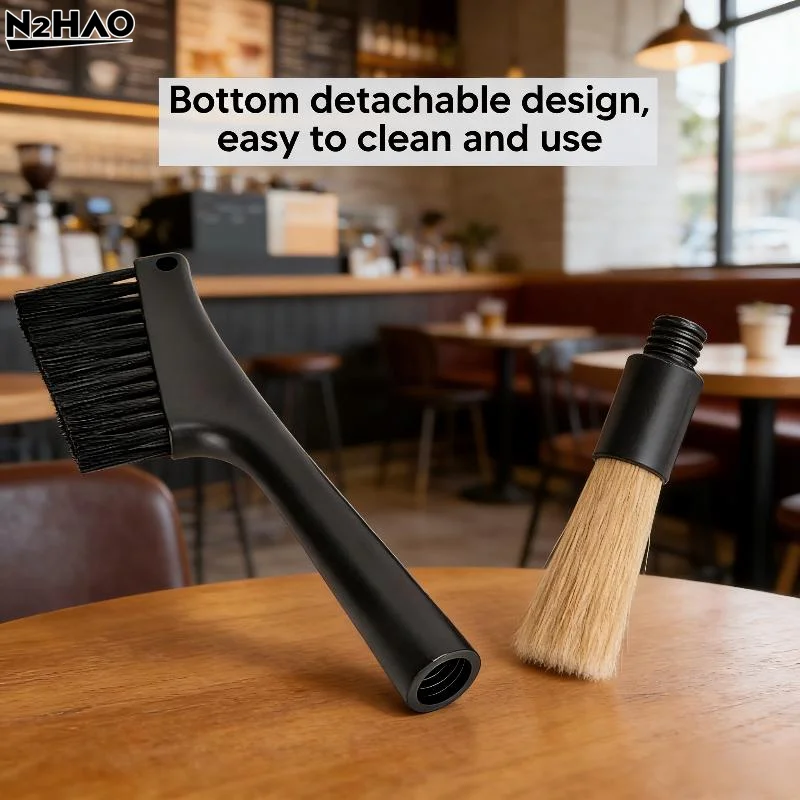 Coffee Machine Cleaning Brush, Dual Purpose Dusting Espresso Grinder Brush, Black, Polypropylene, PET Bristles