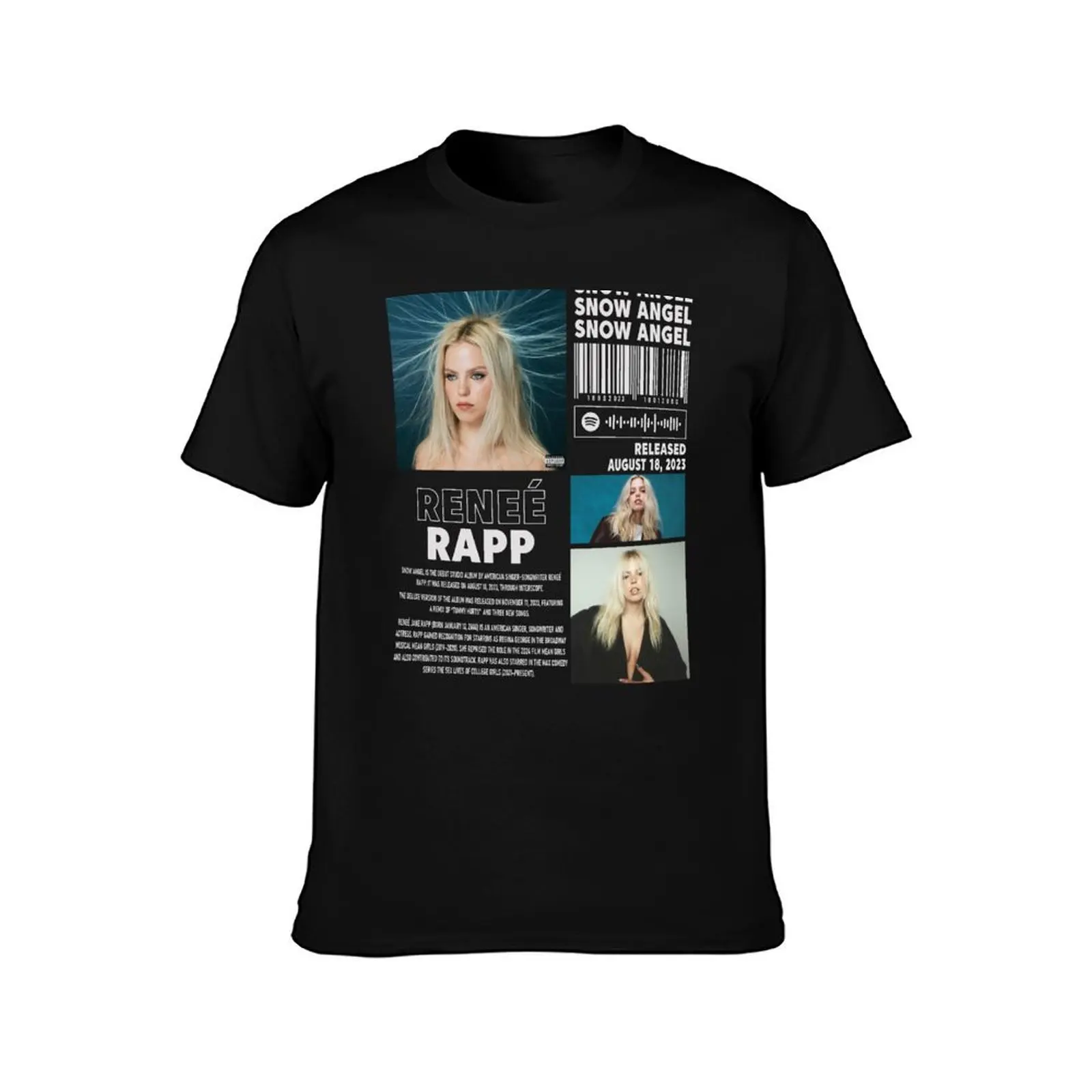 Snow Angel Renee Rapp Album 90s T-Shirt Big Size Simple T-Shirt