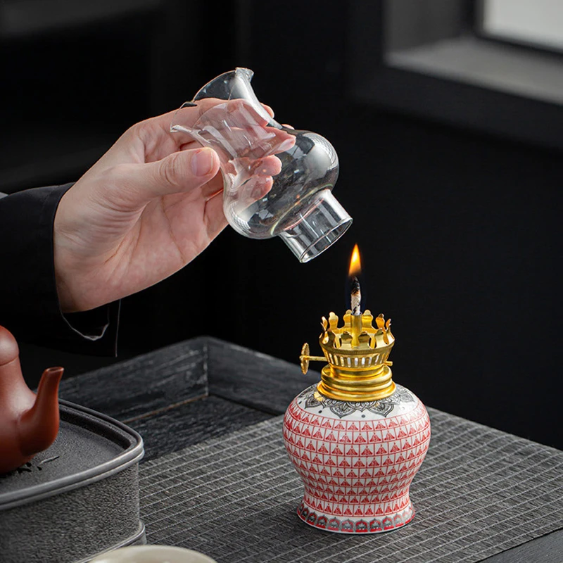 מנורת שמן קאמרית לשימוש ביתי w/wick & לכסות כפרי הוריקן מנורת שמן פנס בית תאורה