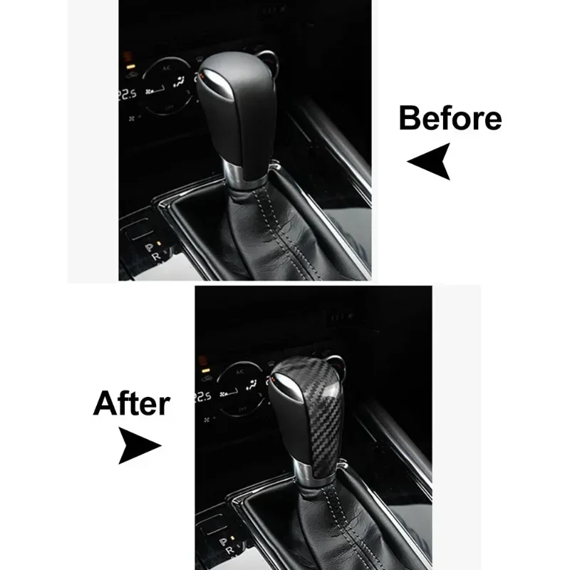 

For Mazda 3/6 Atenza Axela Dry Carbon Fiber 2014-2020 CX-3 CX-4 CX-5 CX-8 Gear Shift Knob Cover Trim Styling Accessories Sticker