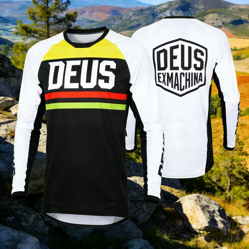 New Brand DEUS Y2K MTB Downhill Mountain Bike Cycling Clothing Extreme Sports Quick Drying Long Sleeve Unisex Printed T-Shirt