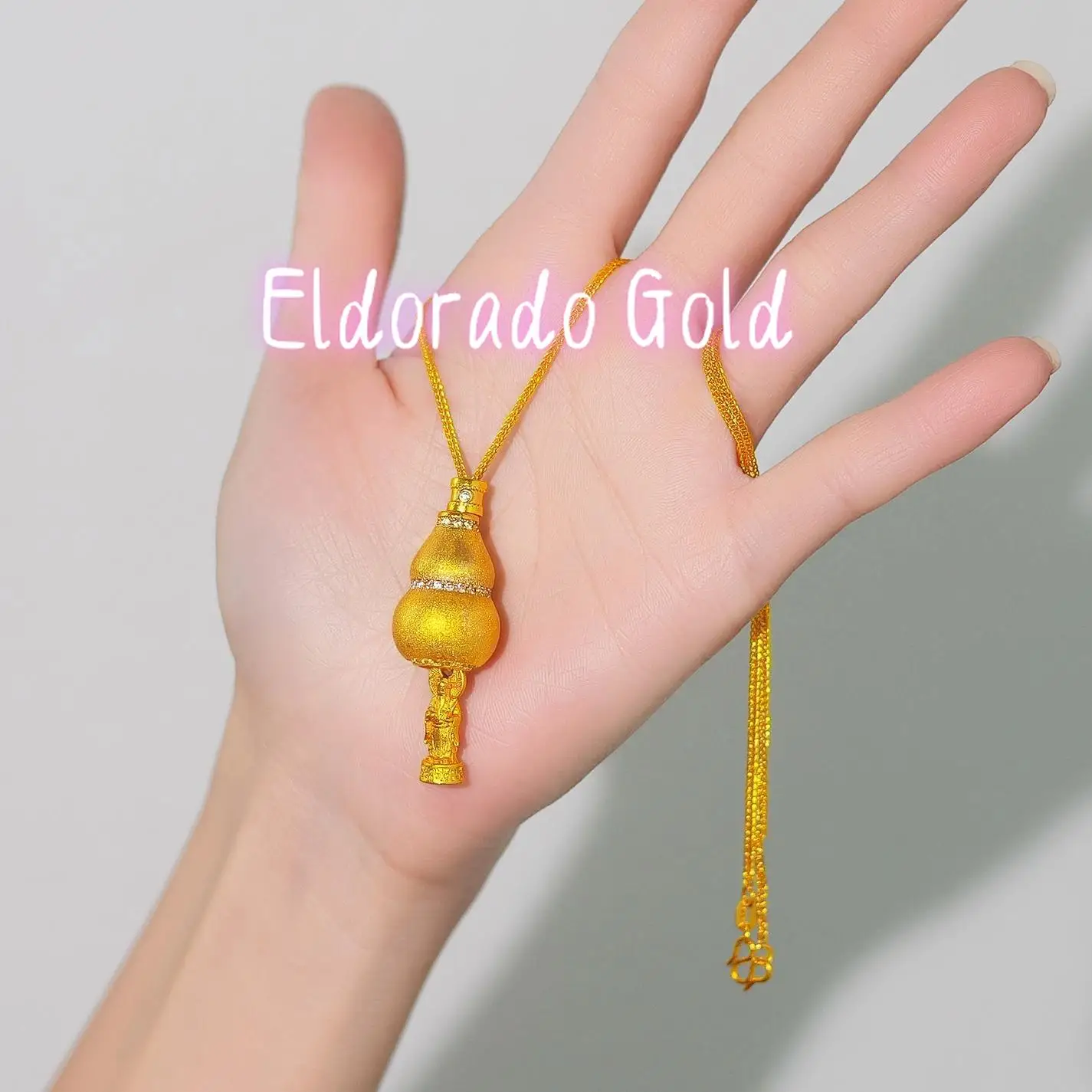 

Золотой кулон «Бог богатства» из 24-каратного золота «Эльдорадо», женское модное украшение, чистое золото 999 пробы, дизайн с бриллиантами, колье