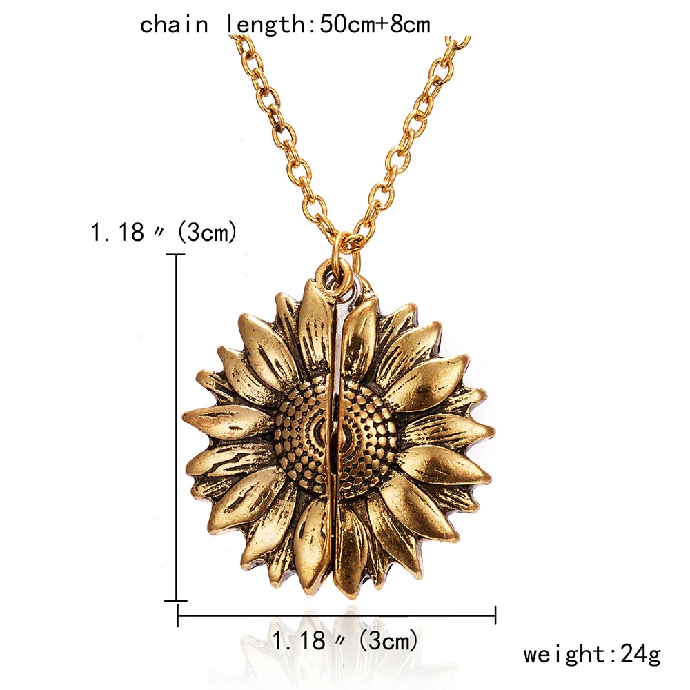 You Are My Sunshine Sunflower Necklaces Pendant for Women Gold Color Daisy Choker Necklaces Charm Jewelry