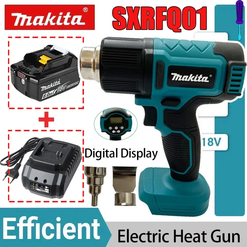 

Беспроводной термофен Makita, промышленный ручной электрический тепловентилятор с регулировкой температуры, с зарядным устройством