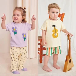 2025 New Baby T-shirts Short Sleeve Casual Toddler Kids T Shirt Printed Cotton Top Tees Cartoon Baby Girls Tops Boys Clothing