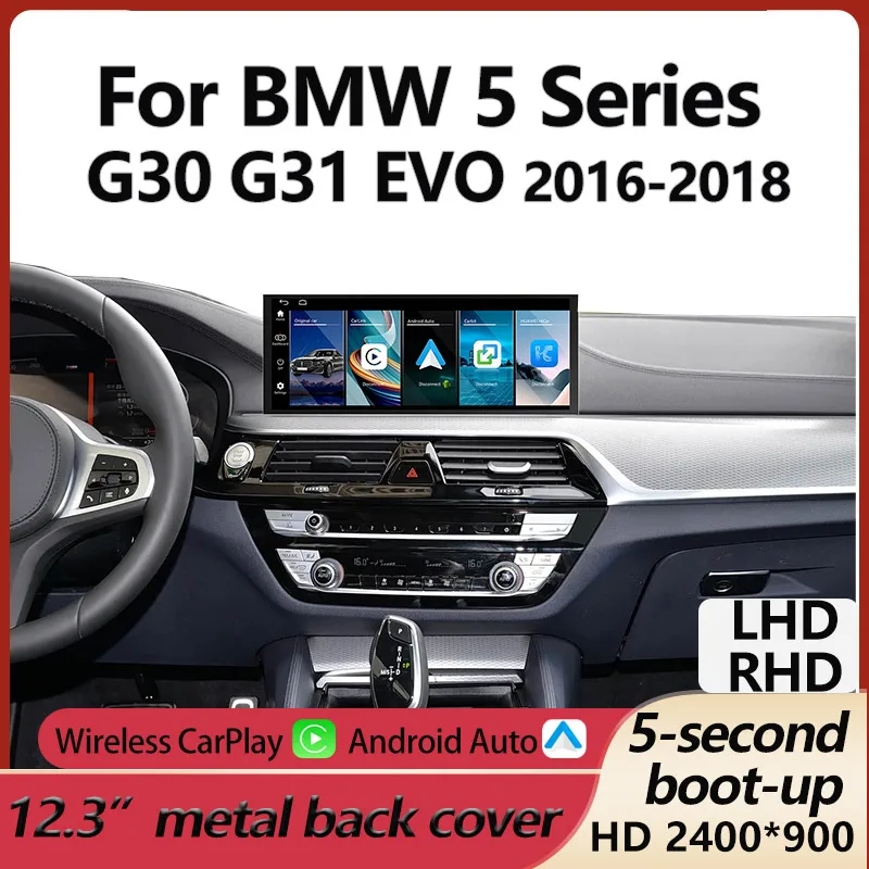 Upgrade 2400*900p For BMW 5 SeriesG30 G31 EVO 2016-2018 Car Multimedia Player Screen Wireless Carplay Android Auto navigation