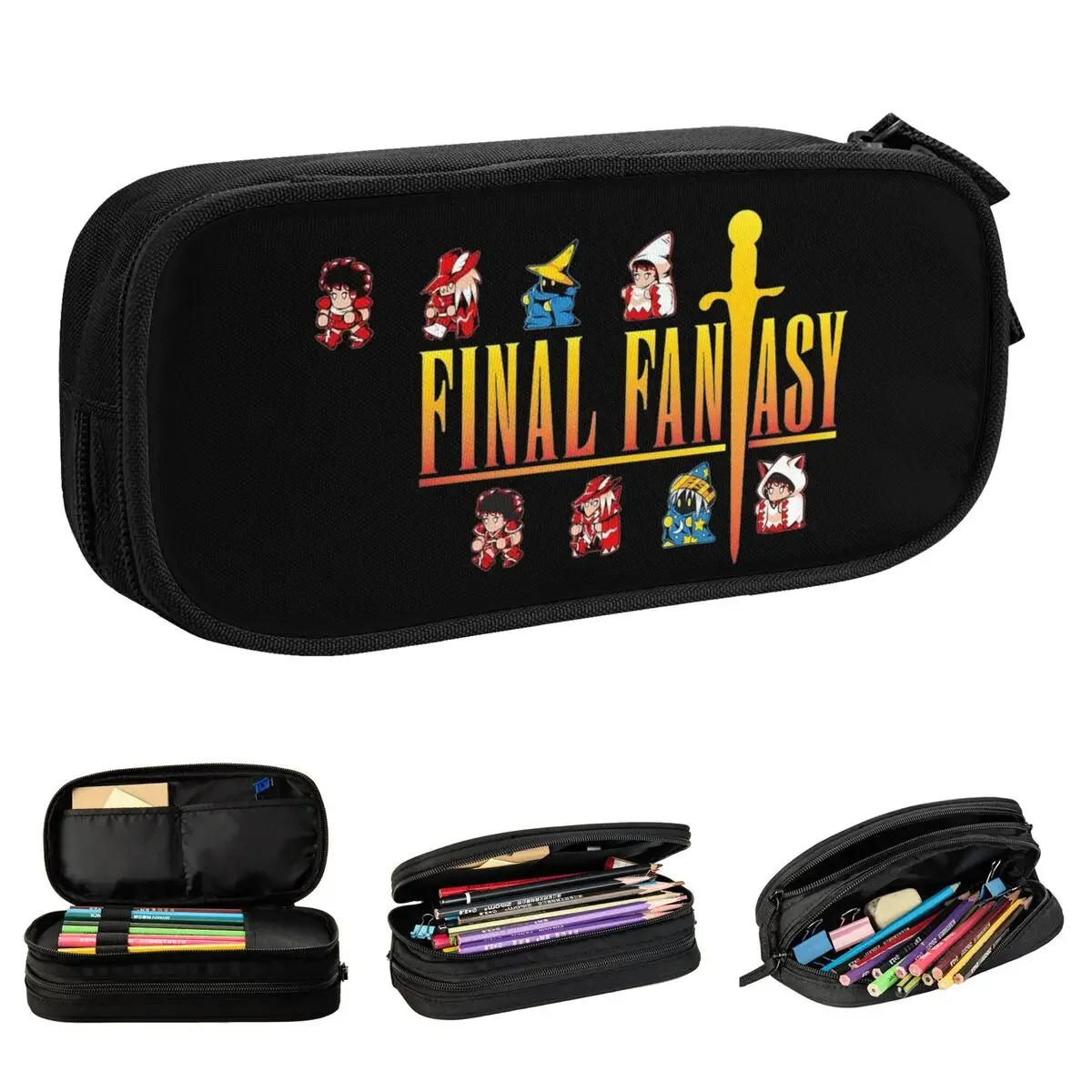 Final Fantasy Game Pencil Case Pen Bag Girl Boy Large Storage Office Gifts Pencilcases