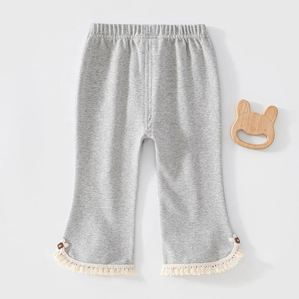 Baby Girl Leggings Solid Color Bow Decoration Autumn Infant Outerwear Clothing Elastic Waist Baby Girl Pants