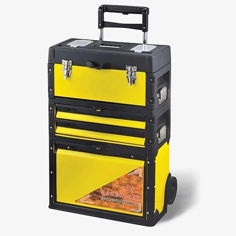 Hardware Tool Trolley Box Large Capacity Tools Box for Electricians Mechanical Workshop Tools Organizer with Wheels Work Tools