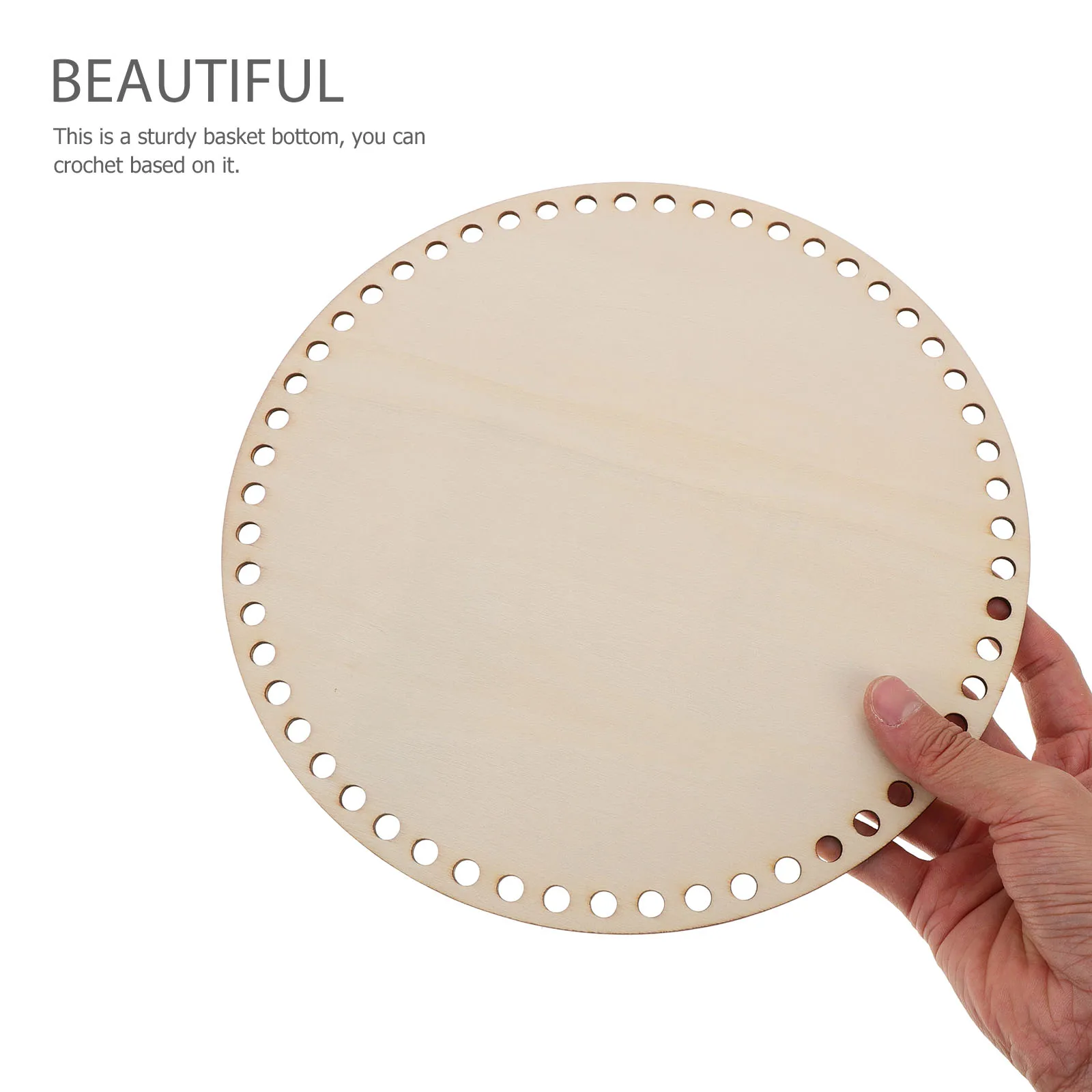 

5Pcs Crochet Basket Base Wooden Bag Bottom DIY Knitting Supply Round Shaper Pad for Handbag Purse Craft Decoration