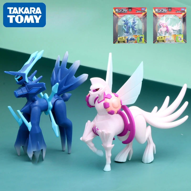 TAKARA TOMY Pokemon Anime Character Miniature Model Dialga Palkia Collection Decorative Ornaments Children's Toys Christmas Gift