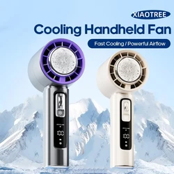 XIAOTREE New Semiconductor Refrigeration High-speed Handheld Electric Fan 4000mAh USB Portable Rechargeable Outdoor Small Fan