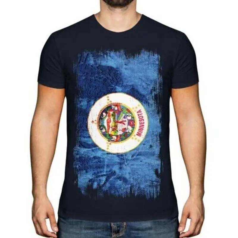 

Minnesota State Flag Grunge Mens T-Shirt Top Minnesotan Gift T-Shirt