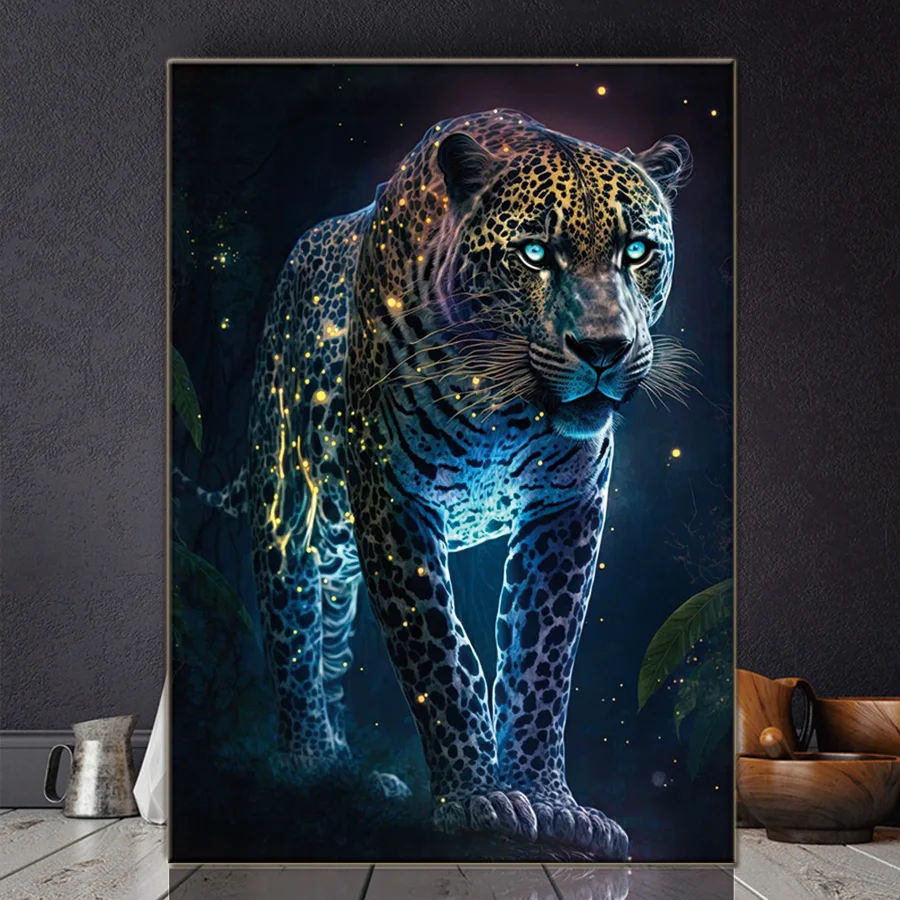 Wild Forest Animals Fierce Cheetah 5d Diamond Painting Mosaic Embroidery Cross Stitch Full Round Rhinestone Diy Home Decoration