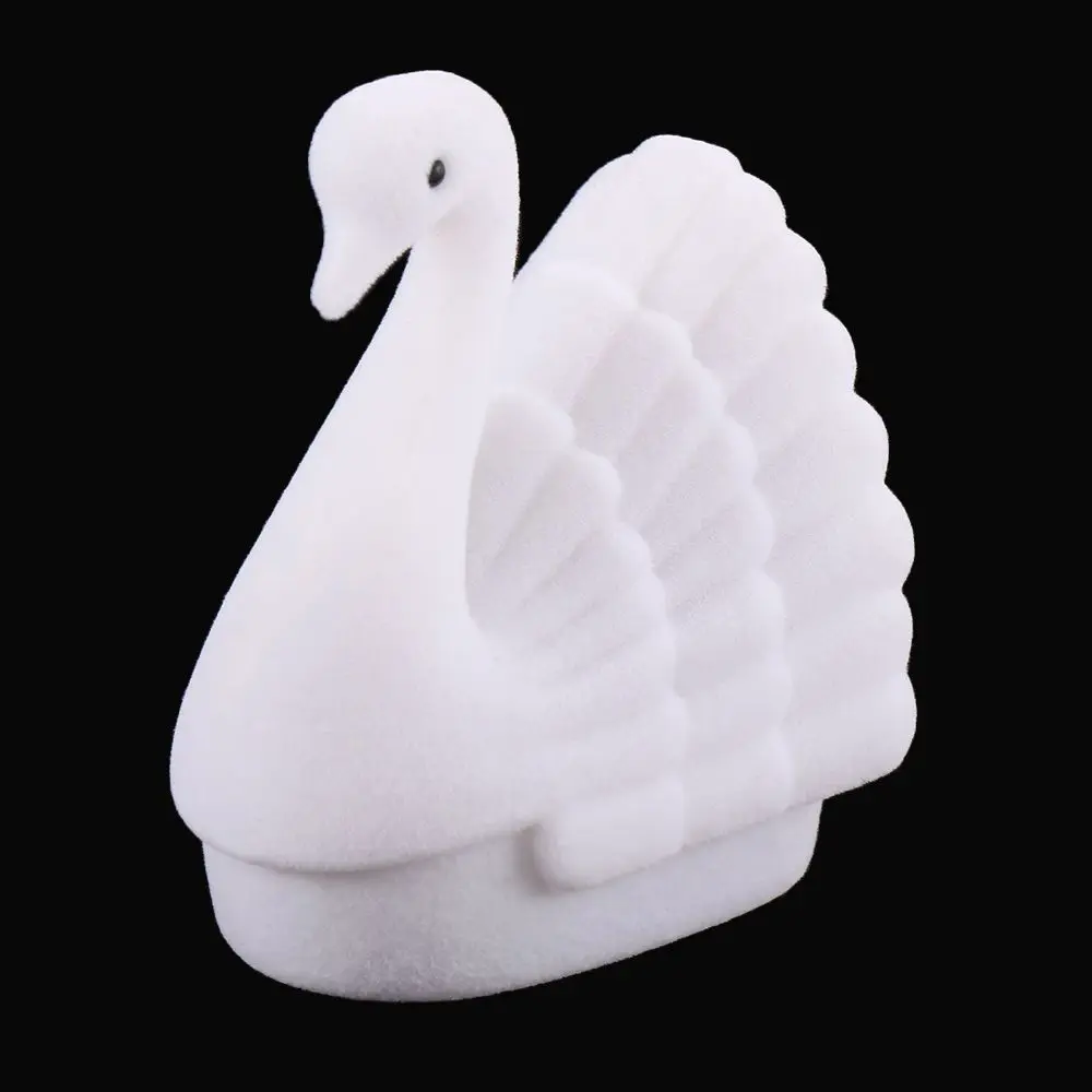 Lovely Elegant Display Gift Case Velvet Jewelry Case Necklace Box Velvet Swan Ring  Box Box