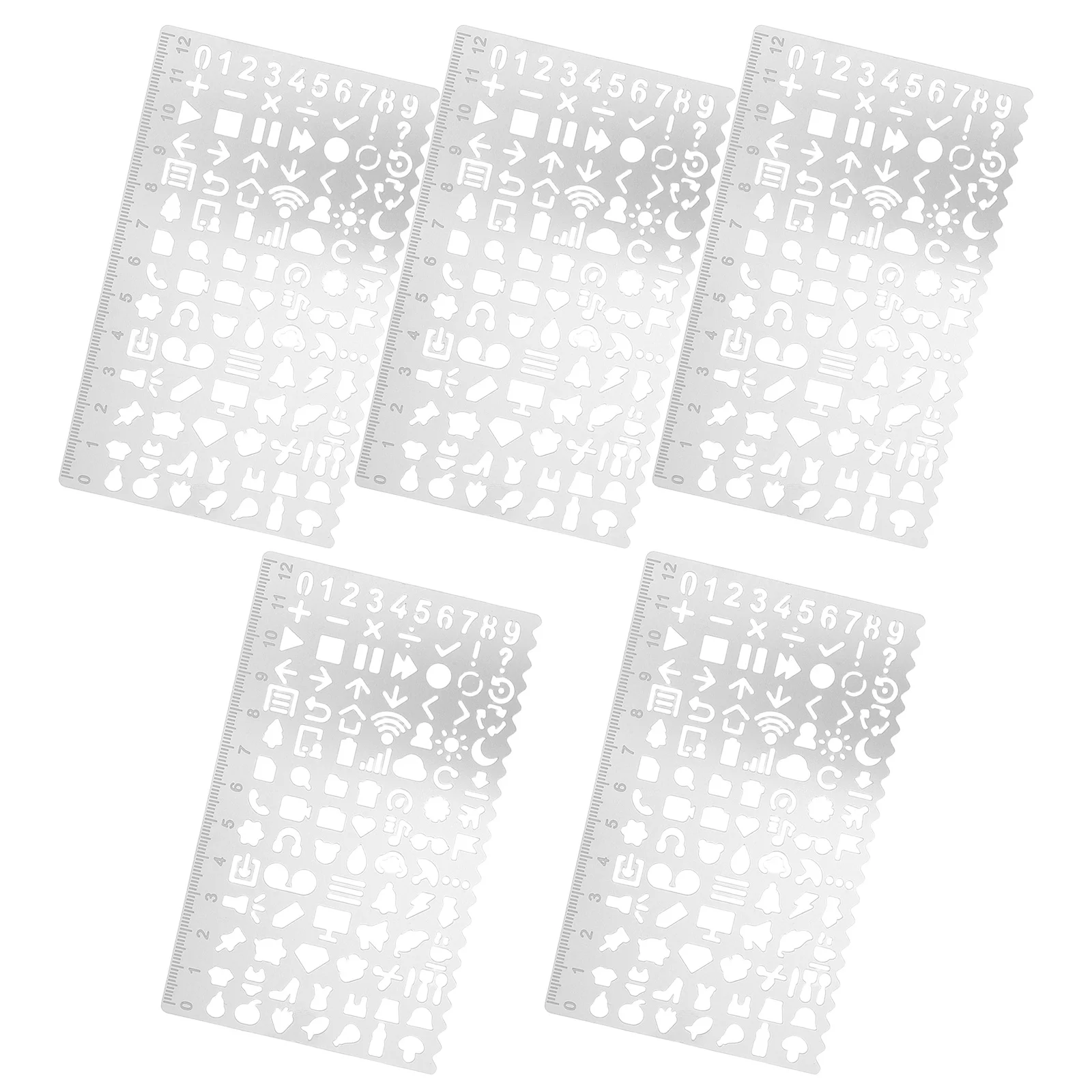 

5Pcs Drawing Template Ruler Stainless Steel Stencil Rulers Smooth Edge Geometric Shapes Stencils for DIY Painting Scrapbooking