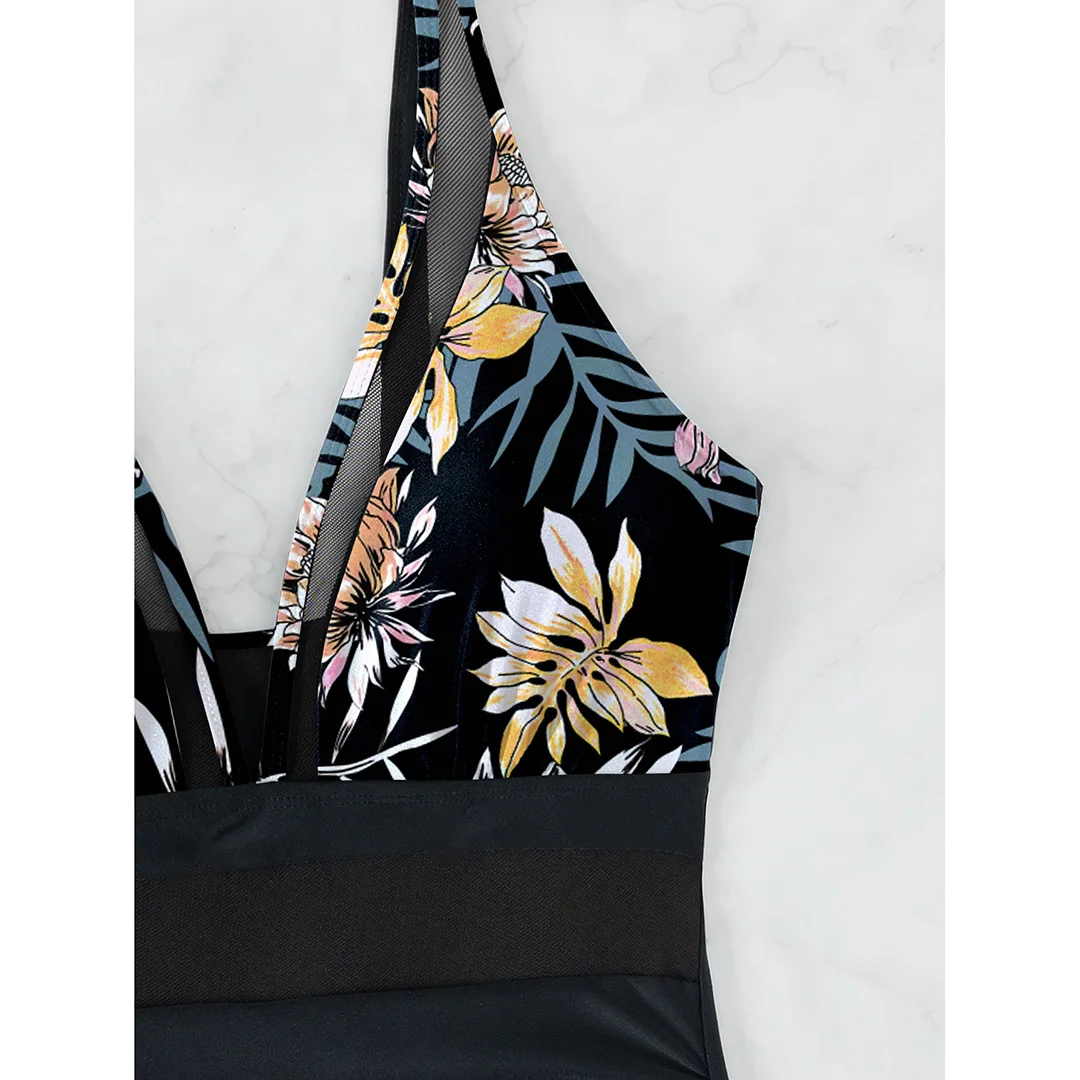 S - XL Neuer sexy, durchsichtiger Badeanzug mit V-Ausschnitt für Damen, einteiliger Badeanzug, Monokini mit hohem Beinausschnitt, Badebekleidung, Badeanzug, Modell V5136 – Detail 40