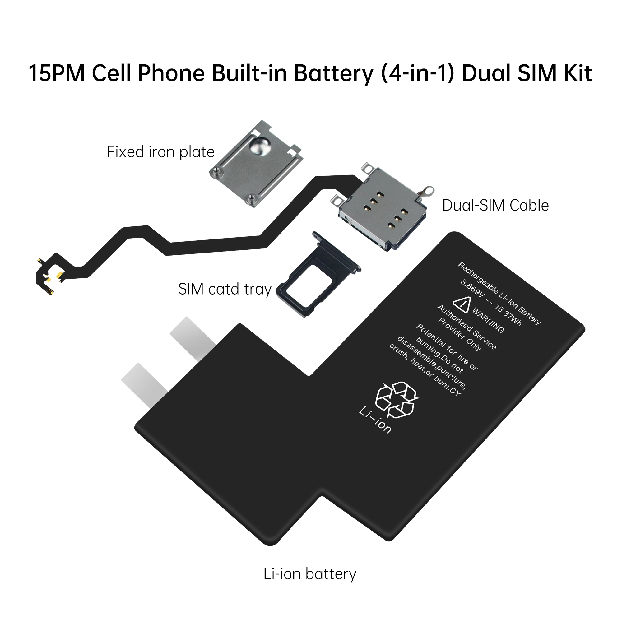 Cell Phone Built-in Battery 4 in 1 for Mobile Phone Repair and Replacement of Large Capacity Fast Charging Battery Tools
