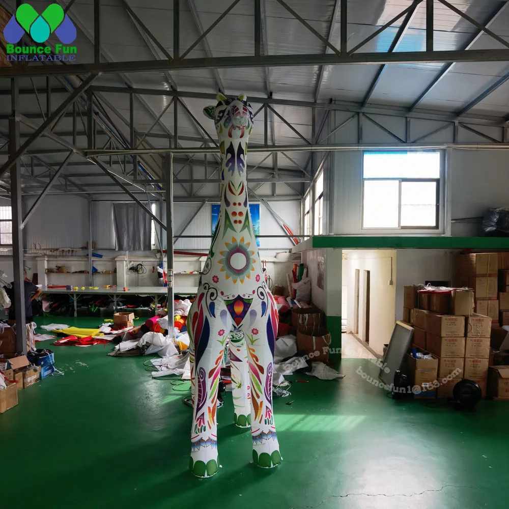 Free Shipping 3m/10ft Colorful Giant Inflatable Giraffe Advertising Animal Toy Cartoon For Zoo Outdoor Decoration Circus Event