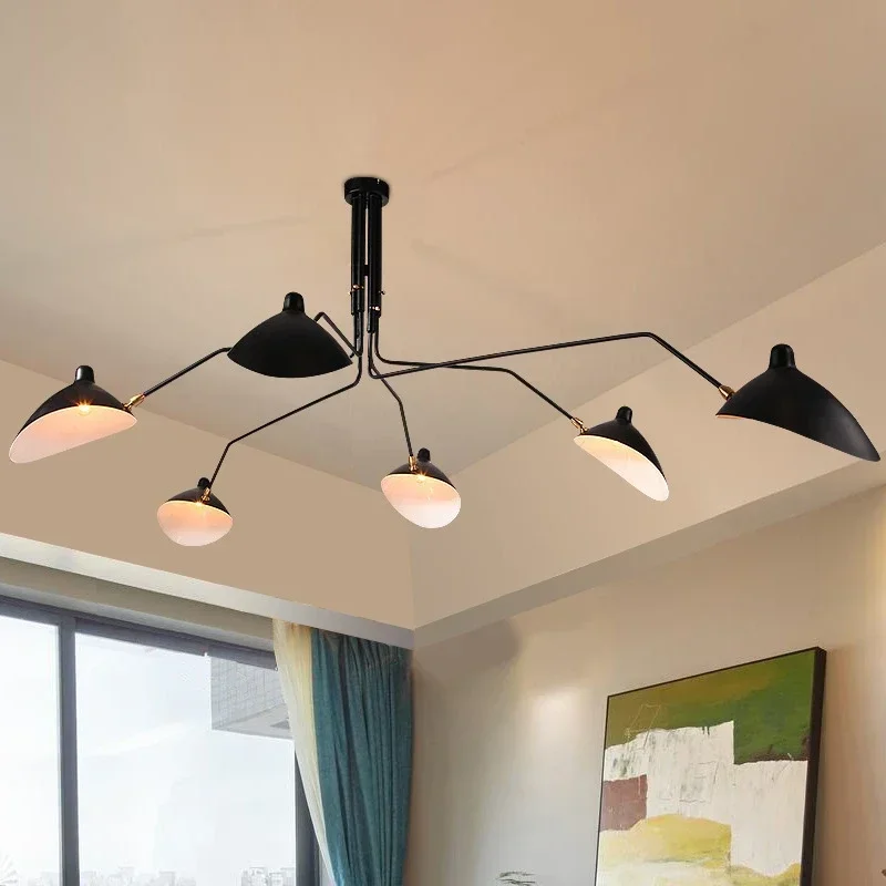 

2025 Mouille Ceiling Lamp Nordic Spider Pendant Light Multi 3/6heads For Living Room Bedroom Black Luminaire Home Decor
