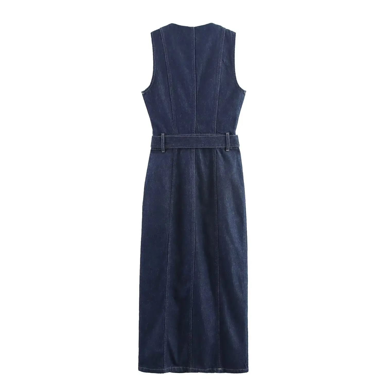 กระโปรงยีนส์ทรงตรงรุ่นใหม่สำหรับผู้หญิง JNLEAOG ดีไซน์ Dr พร้อมเข็มขัด รุ่น 7484070 ทรงเอ กระดุมเดี่ยว สไตล์ลำลอง