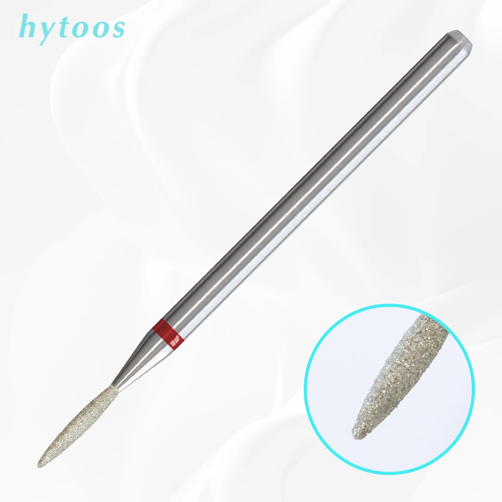 

HYTOOS Diamond Cuticle Nail Drill Bits 1mm Thin Flame Russian Nail Bit Professional Safety Under Nail Dead Skin Cleaner Tool