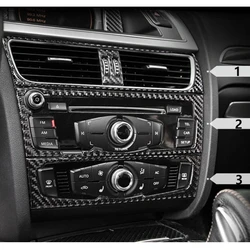 Carbon fiber Center Console Air conditioning CD Panel Cover Trim Frame Sticker Auto Accessories For Audi A4 B8 A5 S4 Car Styling