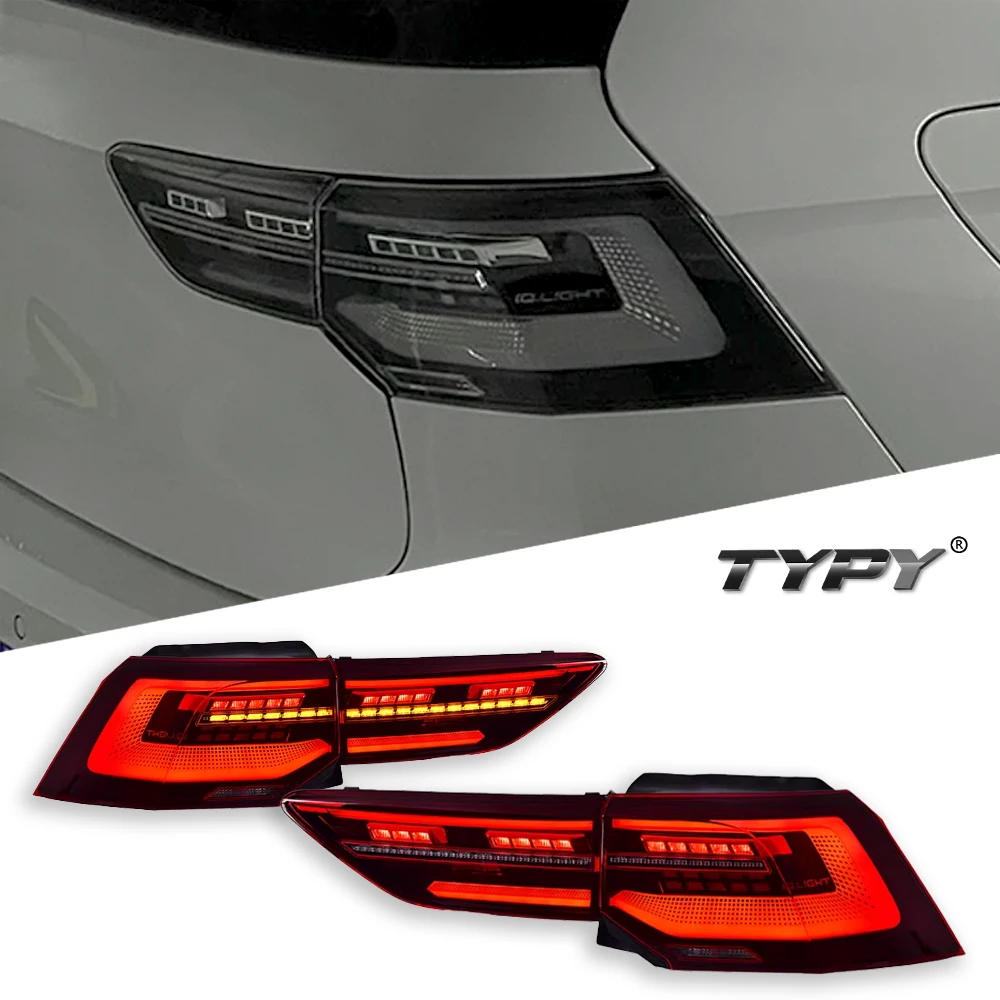 

TYPY Автомобиль для VW Golf 8 Mk8, задние фонари 2021-2024, обновление, модифицированный для нового DRL, динамический указатель поворота, светодиодный задний фонарь, автоаксессуары